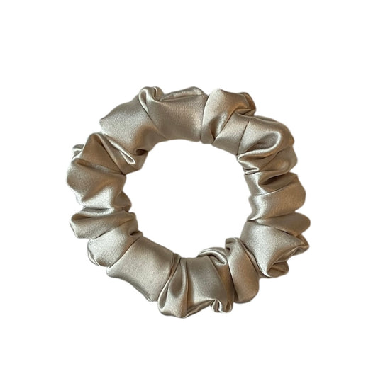 White Gold - Skinny Satin Scrunchie