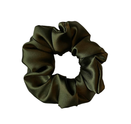 Forest Green Satin Scrunchie