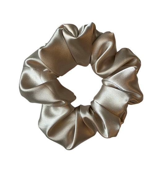 White Gold Satin Scrunchie